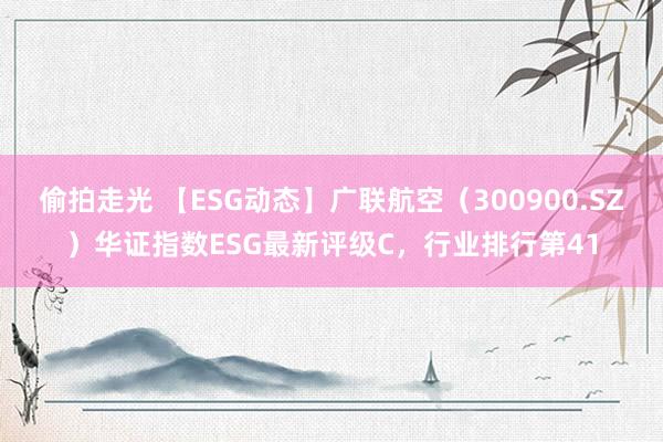 偷拍走光 【ESG动态】广联航空（300900.SZ）华证指数ESG最新评级C，行业排行第41