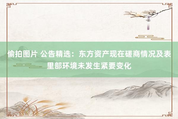 偷拍图片 公告精选：东方资产现在磋商情况及表里部环境未发生紧要变化