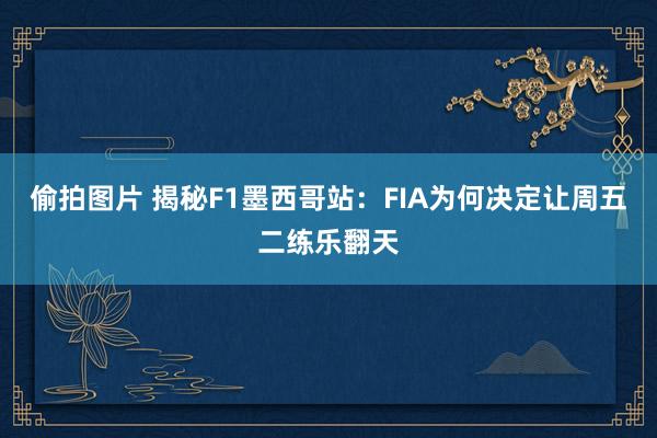 偷拍图片 揭秘F1墨西哥站：FIA为何决定让周五二练乐翻天