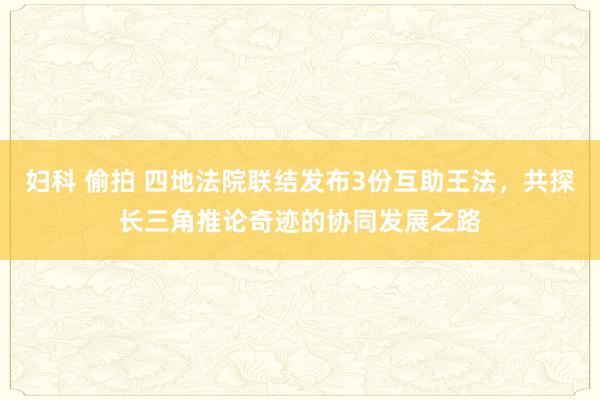 妇科 偷拍 四地法院联结发布3份互助王法，共探长三角推论奇迹的协同发展之路