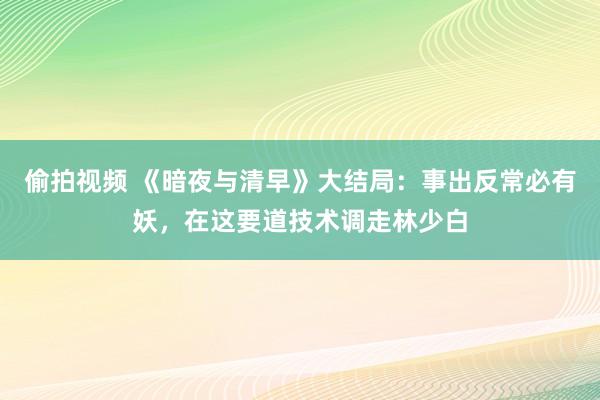 偷拍视频 《暗夜与清早》大结局：事出反常必有妖，在这要道技术调走林少白