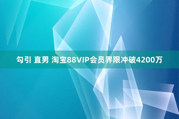 勾引 直男 淘宝88VIP会员界限冲破4200万