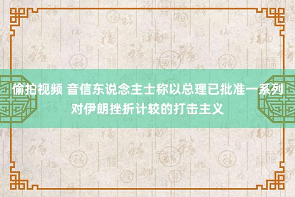 偷拍视频 音信东说念主士称以总理已批准一系列对伊朗挫折计较的打击主义