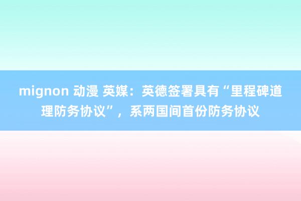 mignon 动漫 英媒：英德签署具有“里程碑道理防务协议”，系两国间首份防务协议