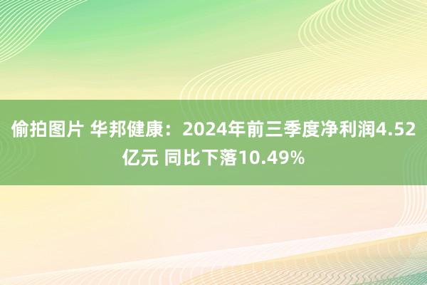 偷拍图片 华邦健康：2024年前三季度净利润4.52亿元 同比下落10.49%