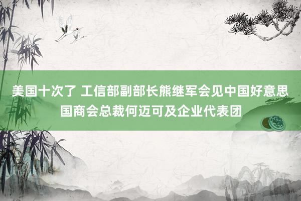 美国十次了 工信部副部长熊继军会见中国好意思国商会总裁何迈可及企业代表团