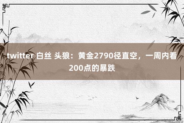 twitter 白丝 头狼：黄金2790径直空，一周内看200点的暴跌