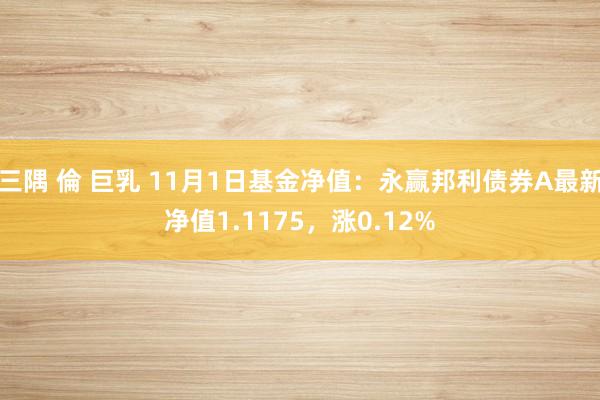 三隅 倫 巨乳 11月1日基金净值：永赢邦利债券A最新净值1.1175，涨0.12%