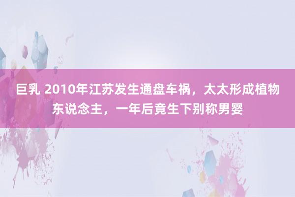 巨乳 2010年江苏发生通盘车祸，太太形成植物东说念主，一年后竟生下别称男婴