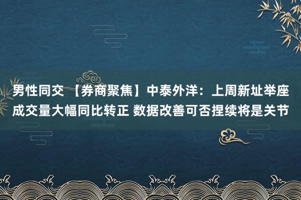 男性同交 【券商聚焦】中泰外洋：上周新址举座成交量大幅同比转正 数据改善可否捏续将是关节