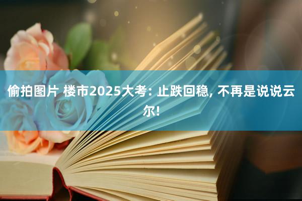 偷拍图片 楼市2025大考: 止跌回稳， 不再是说说云尔!