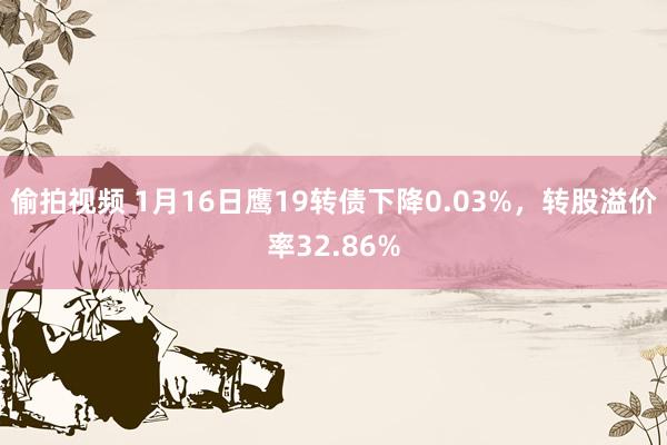 偷拍视频 1月16日鹰19转债下降0.03%，转股溢价率32.86%